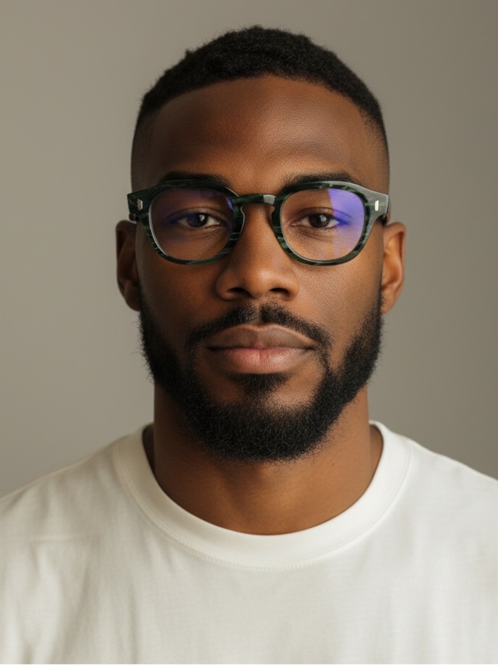 Cutler And Gross Eyeglasses/ Model #: 9290/ Green Marble Frames/ Blue Tinted Leg